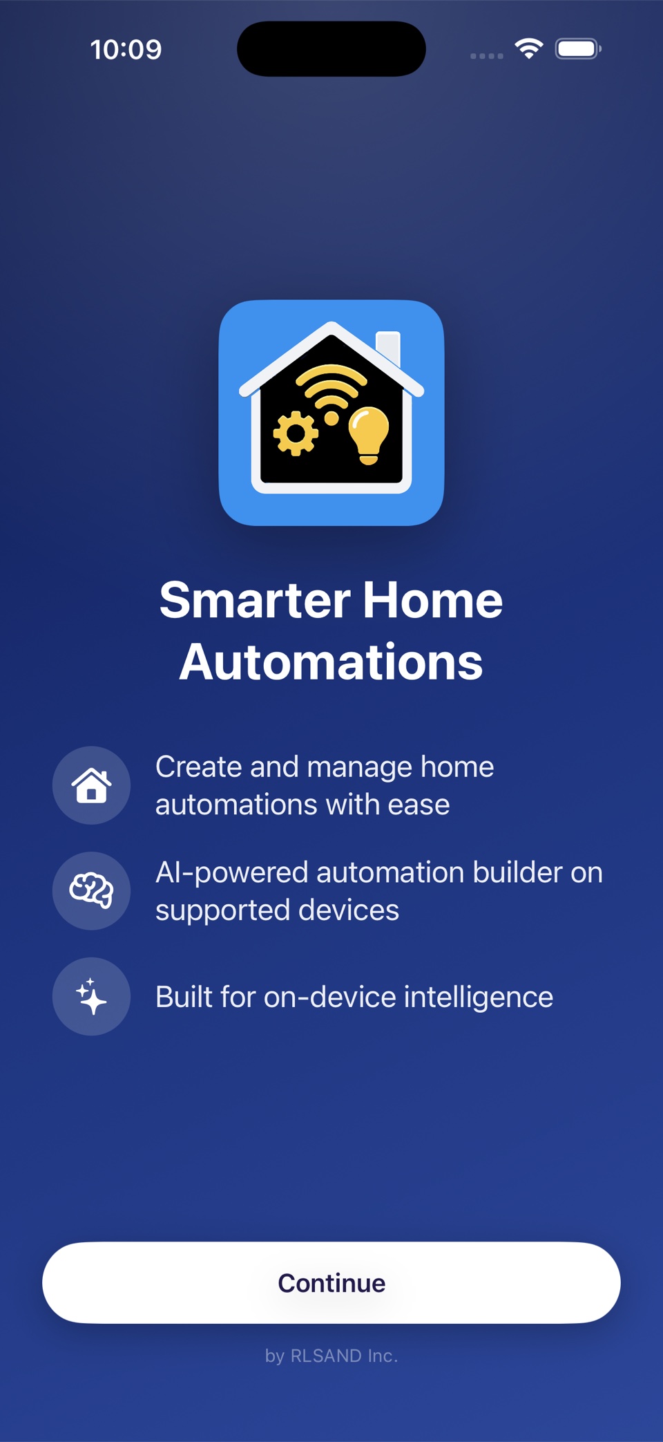 R.L.SAND HOME welcome screen: Smarter Home Automations